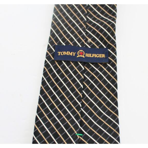 Tommy Hilfiger Ties Lot Of 2 Silk Classic Orange Stripe Black Geo Boardroom Chic - Picture 14 of 14
